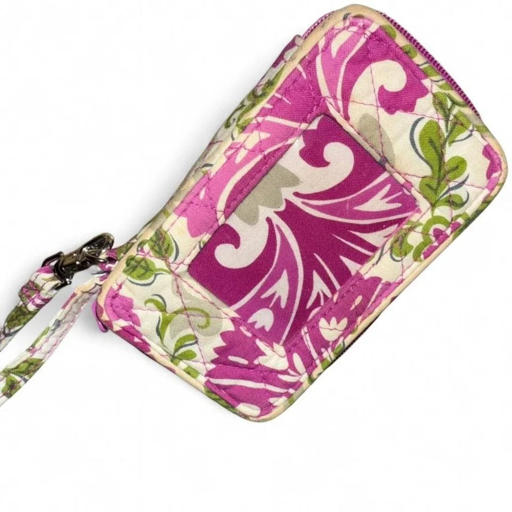 Vera Bradley Pink Green Julep Tulip Wristlet Wallet - Picture 2 of 7